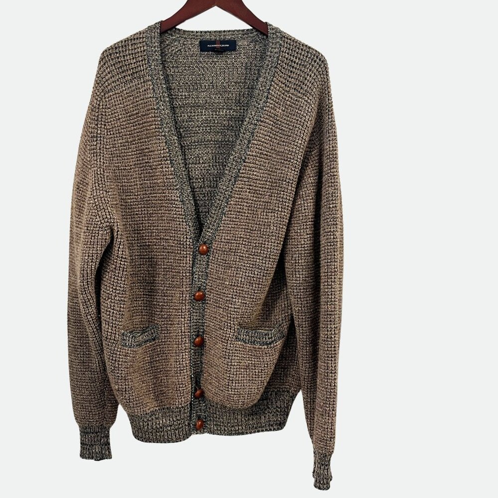 VINTAGE 90'S - Wool Men's Cardigan - with pockets!